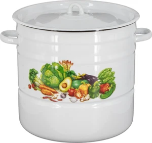 Kochtopf mit Deckel Topf Suppentopf Saucentopf Emaille Eimer Platte Becher - Bild 1 von 12