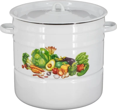 Kochtopf mit Deckel Topf Suppentopf Saucentopf Emaille Eimer Platte Becher - Bild 1 von 4