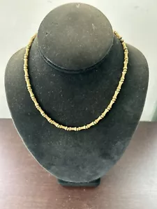 Chocker/Collar Vintage Monet Tono Dorado Bambú Texturizado Eslabón 16"R - Imagen 1 de 7