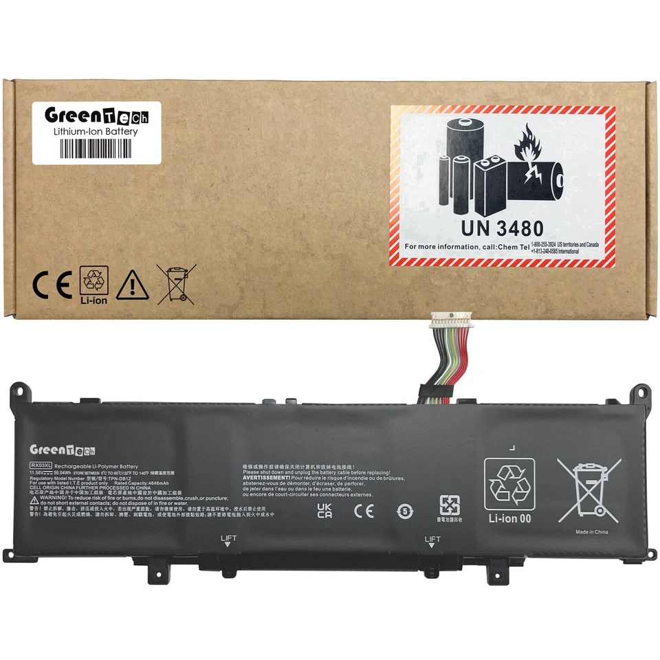 GREENTECH RX03XL N70706-005 BATTERY FOR ELITEBOOK 640 660 G11 56WHR N69453-271 - Image 1 of 1