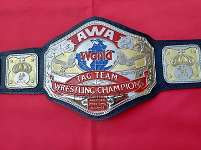Nuevo Cinturón Campeón de Lucha AWA World Tag Team 4mm Zinc y 24k Niquelado Foto 1 de 4