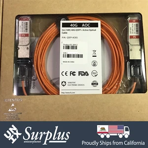 New FS.com QSFP-AO05 5M (16ft) 40Gb QSFP+ Active Optical Cable Arista compatible - Afbeelding 1 van 3