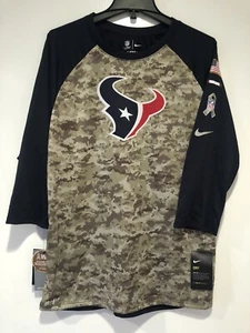 Nike Houston Texans Salute to Service On-Field 3/4 Raglan Large [875352 459] - Picture 1 of 2
