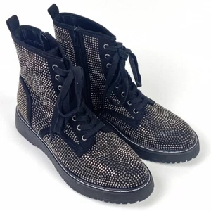 Madden Girl Kurrt Black with Metallic Studs Combat Boots Women’s Size 9.5 - Picture 1 of 11