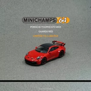 Porsche 911 (992) GT3 Protezioni Rosso - Minichamps 1/64 Edizione Limitata 1200 - Foto 1 di 4