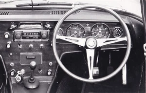 LOTUS ELAN 1965 SERIES III, STEERING WHEEL & FACIA PHOTOGRAPH. - Picture 1 of 2