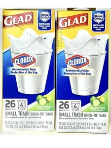 2 x Glad 26 = 52 KLEINE Müllbeutel Clorox Clean Citrus Geruchsschutz 4 Gallonen 78986 - Bild 1 von 5