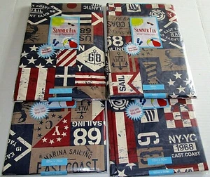 NAUTICAL Vinyl Tablecloth Assortment EAST COAST YATCH CLUB   [Your Choice] - Picture 1 of 5