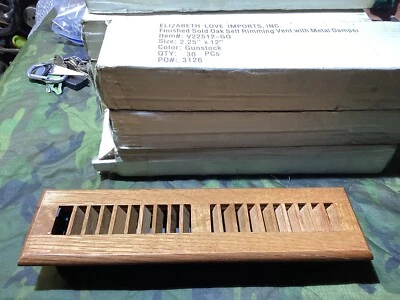 7 Solid Oak Cover 2.25x" Wood Floor Diffuser Register Vent HVAC Damper - Image 1 of 4