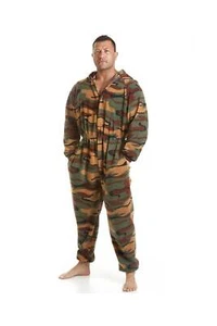 Camille Mens Fleece All In One - Up to 5XL - Skull, Camo or Animal Print - Picture 1 of 31