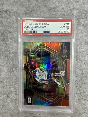 2022-23 Panini Select FIFA Soccer Tie-Dye Prizm Jude Bellingham 23/49 PSA 10 - Image 1 of 2