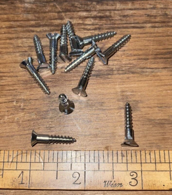 # 8 X 7/8” Wood Screws Slotted Flat Head Chrome - Image 1 of 2