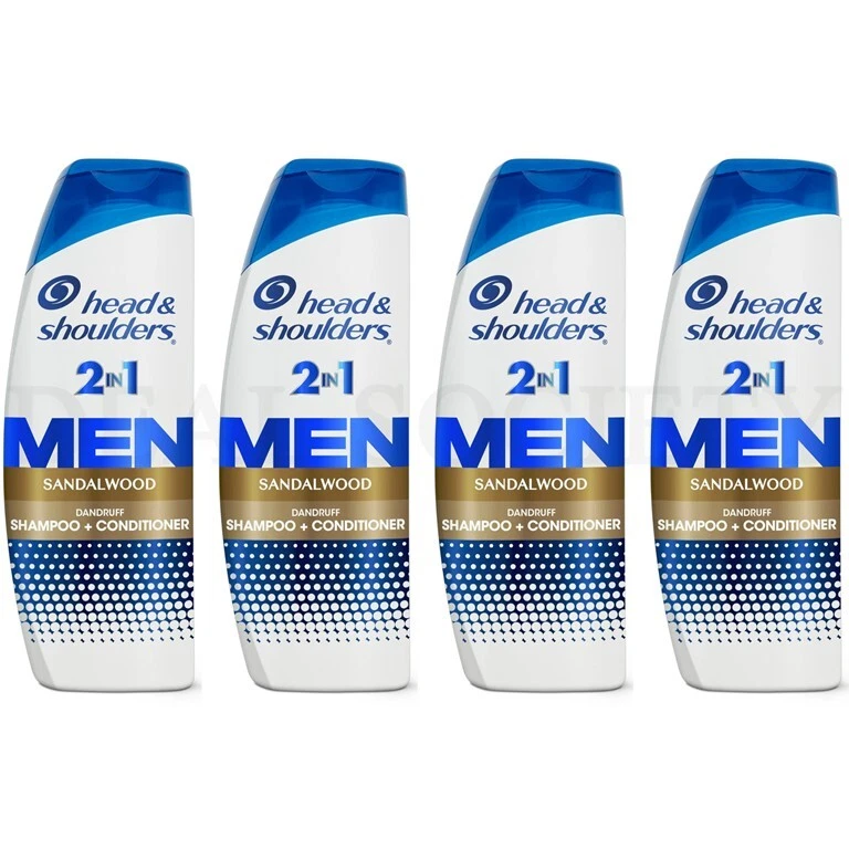 Champú caspa Head and Shoulders para hombre sándalo 12,5 oz lote de 4 Foto 1 de 4
