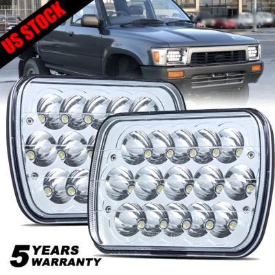 Par de faros LED 5x7" 7x6" haz alto bajo para camioneta Toyota 1982-1995 carrocería dura Foto 1 de 4