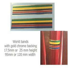 Weltmeister Bänder. Goldspiegel Chrom. Auswahl in Größe und Länge. Neu! - Bild 1 von 1