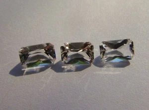 3 MATCHING Faceted Herkimer Diamond from NY - ALL 6x4 Octagon Cut - AAA RADIANT - Picture 1 of 4