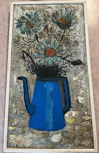 Vintage mid Century Modern Artist Signed Floral still Life Painting - Picture 1 of 19