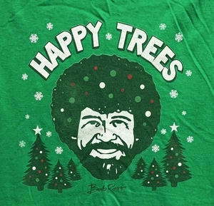 T-Shirt LRG Bob Ross "Happy Trees" Christmas T-Shirt - Picture 1 of 2
