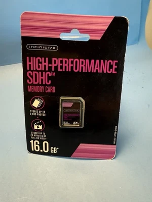INFINITIVE High-Performance SDHC Memory Card 16 GB Sealed NEW - Image 1 of 2