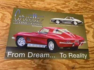 Chevrolet Chevy Corvette Stingray Metal Tin Sign Vintage Garage Man Cave Red - Image 1 of 4