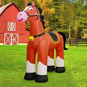 Caballo inflable gigante de 6,2 pies, caballo inflable con luces LED incorporadas, bloque de aire... - Imagen 1 de 9