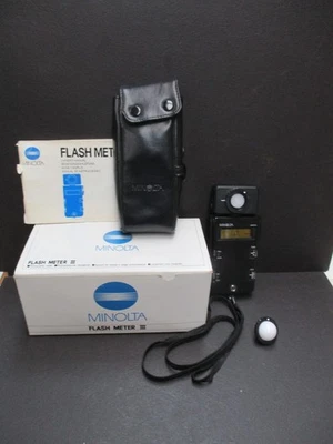Medidor de flash Minolta III con caja y estuche probado LEER POR FAVOR Foto 1 de 4