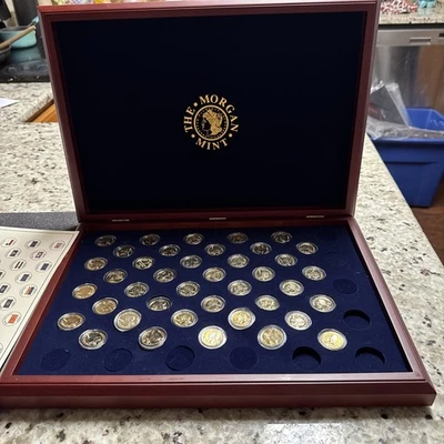 The Morgan Mint 24kt Gold-Plated State Quarter Coin Set -40 Of/ 50 -with COA - Image 1 of 4