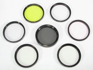 LOT OF 7 52MM SCREW-ON PHOTOGRAPHIC FILTERS - Picture 1 of 8