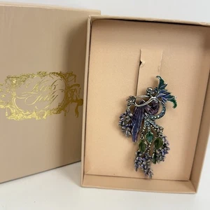 Vintage Kirks Folly Fairy Cascading Wisteria Crystal Silver Tone Pin Brooch NEW - Picture 1 of 4