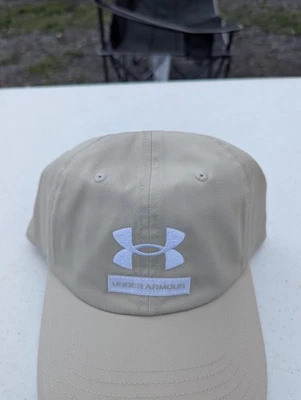 Under Armour Branded Cap KHAKI Hat UA Free Fit Strap back One Size Fits Most NEW - Image 1 of 2