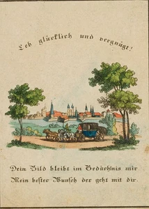 Glückwunschkarte auf Liebe, Glückwunschbillet Biedermeier Unbekannt (19.Jhd) - Picture 1 of 4