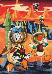 Disney Donald Duck Nephews Outer Space Planet Rocket Italian postcard MQ2 - Picture 1 of 2