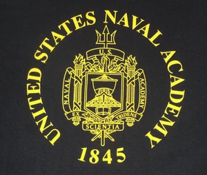 UNITED STATES NAVAL ACADEMY 1845 NAVY BLUE XL T-SHIRT K426 - Picture 1 of 3