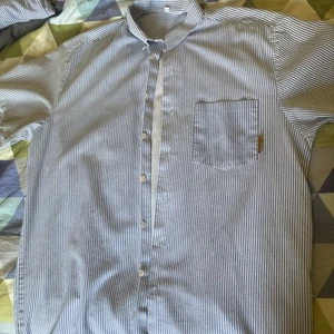 Blue And White Striped Hmp Prison Shirt. Short Sleeve. - Picture 1 of 2