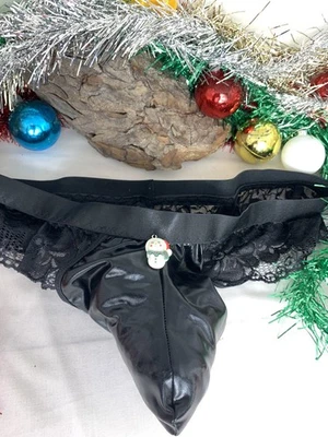 Culotte noire avec motif presque « butin ouvert » pour « OtK » - Photo 1/4