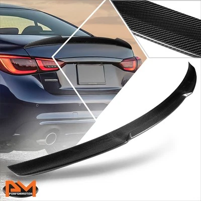 PARA 14-21 INFINITI Q50 FIBRA DE CARBONO REAL ESTILO V ALERÓN TAPA MALETERO TRASERO Foto 1 de 4