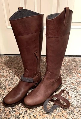 Botas Largas Brunello Cucinelli Cuero Genuino Marrón Oscuro Foto 1 de 4