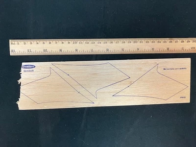 Partially Damaged Original Centuri Quasar Balsa Blue Ink Printed Fin Set - Image 1 of 4