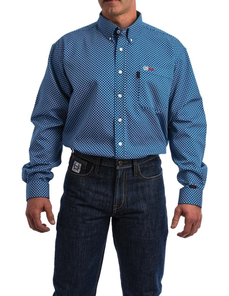 Cinch Work Shirt Mens Flame Resistant L/S Button 3XL Royal WLW3002010 - Image 1 of 1