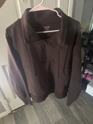 旧海军活动动态抓绒半拉链模拟领套衫运动衫-尺寸 3XL — 第 1/4 张图片