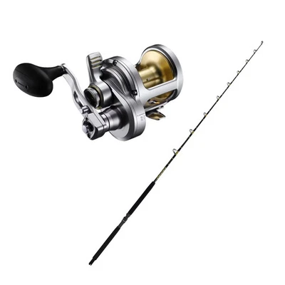 SHIMANO Talica 16IIA Lever Drag w/ KC 15-30 6'6" Composite CHAOS Gold Combo - Image 1 of 4