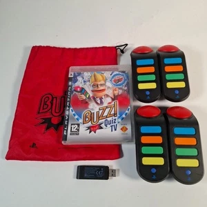Buzz Wireless Buzzer & Dongle + TV Quiz Videospiel PlayStation PS3 Bundle - Bild 1 von 10