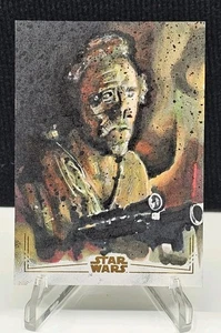2025 Topps Chrome Star Wars Doctor Cornelius Evazan schizzo arte lamina d'oro #1/1 - Foto 1 di 2