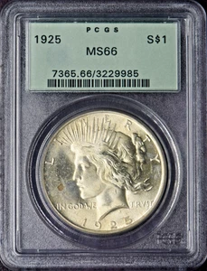 1925 Peace Silver Dollar - PCGS MS66 OGH - ✪COINGIANTS✪ - Picture 1 of 2