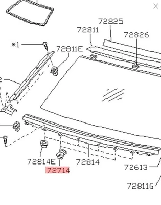 Nissan 72714-01G00 SPACER Glass 1986-1994 D21 Truck 1987-1995 Pathfinder NOS OEM - Image 1 of 2