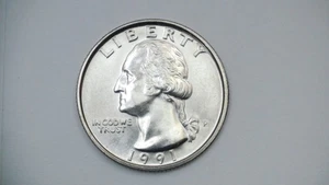 1991 P Washington Quarter Uncirculated BU from mint set **FREE SHIPPING** - Picture 1 of 2