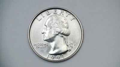 1991 P Washington Quarter Uncirculated BU from mint set **FREE SHIPPING** - Image 1 of 2
