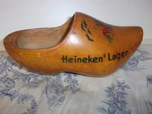 Vtg. Promotional Heineken's Lager Beer Wooden Shoe - Picture 1 of 12