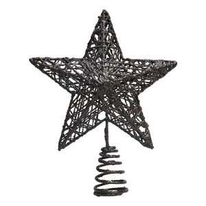 Decorazione superiore albero stella nera 19 cm per alberi di Natale e decorazioni casa - Foto 1 di 9