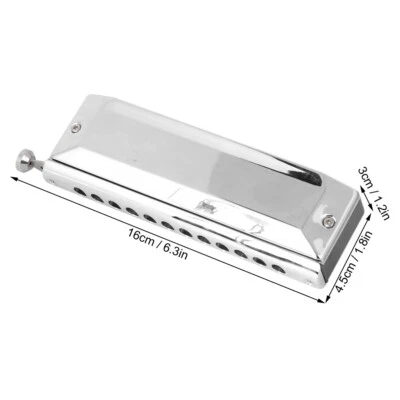 Chromatic Harmonica C Key 12 Hole 48 Tone Stainless Steel Playing Mouth Organ - Image 1 of 4